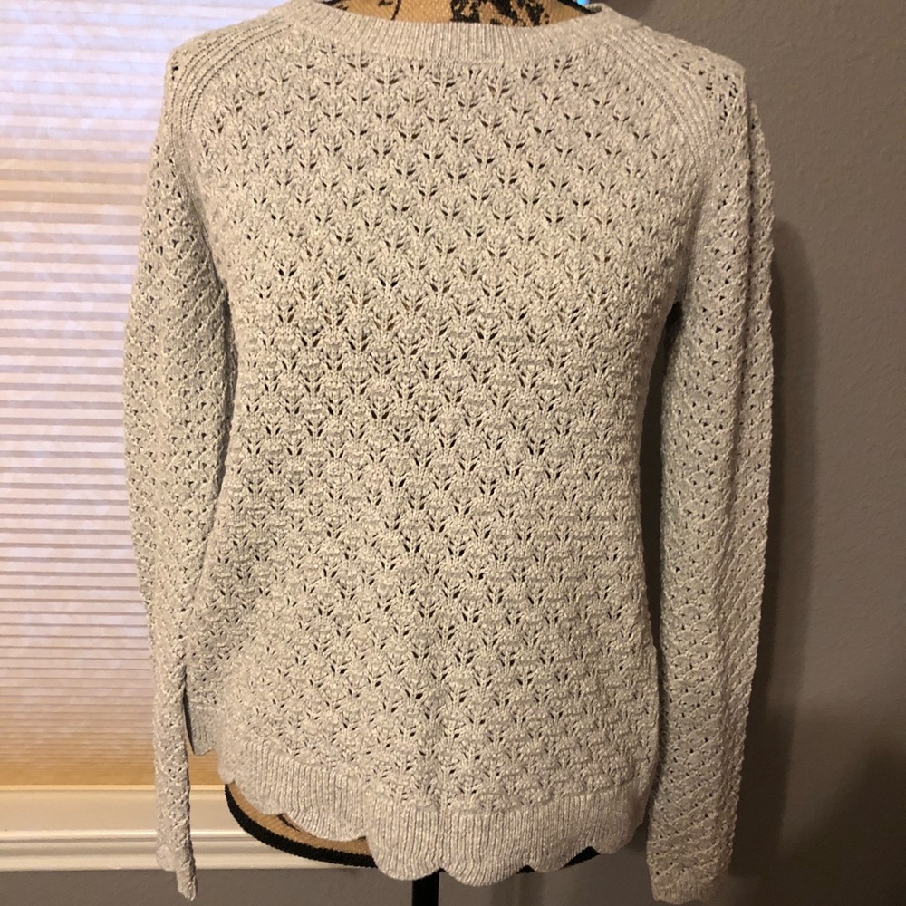 Loft grey scalloped sweater